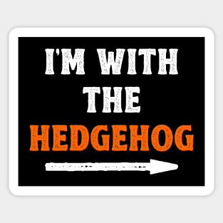 Funny Halloween I'm With The Hedgehog Costume Couple Sticker